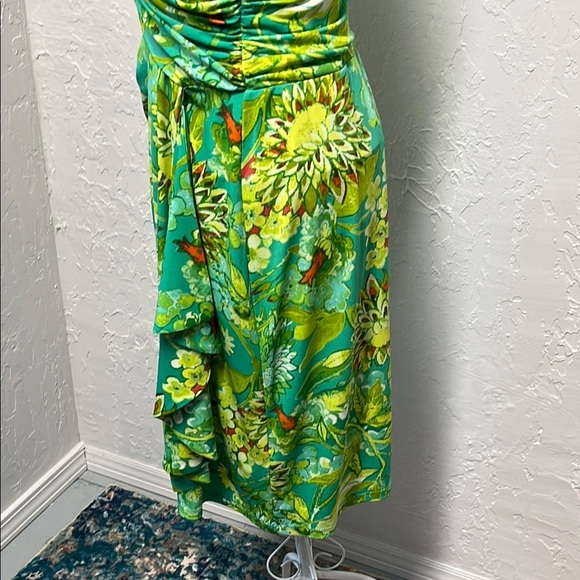 Ralph Lauren Green Sheath Sleeveless Midi Dress V-Neck Sleeveless - Picture 5 of 8